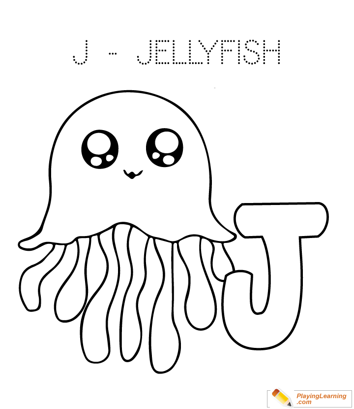 J Is For Jellyfish Coloring Page for kids