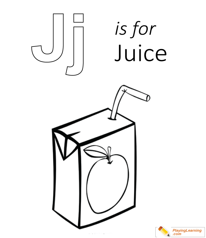 J Is For Juice Coloring Page for kids