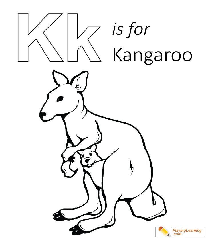 K Is For Kangaroo Coloring Page for kids