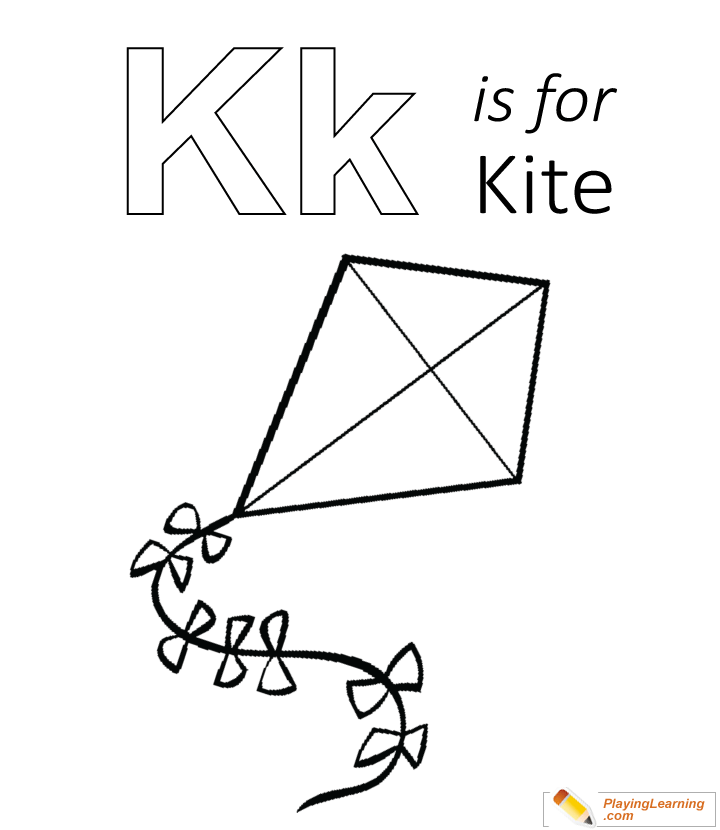 K Is For Kite Coloring Page for kids