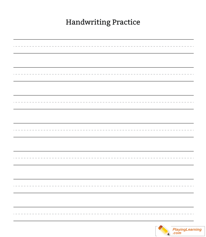 Kindergarten Handwriting Practice Blank Sheet | Free Kindergarten