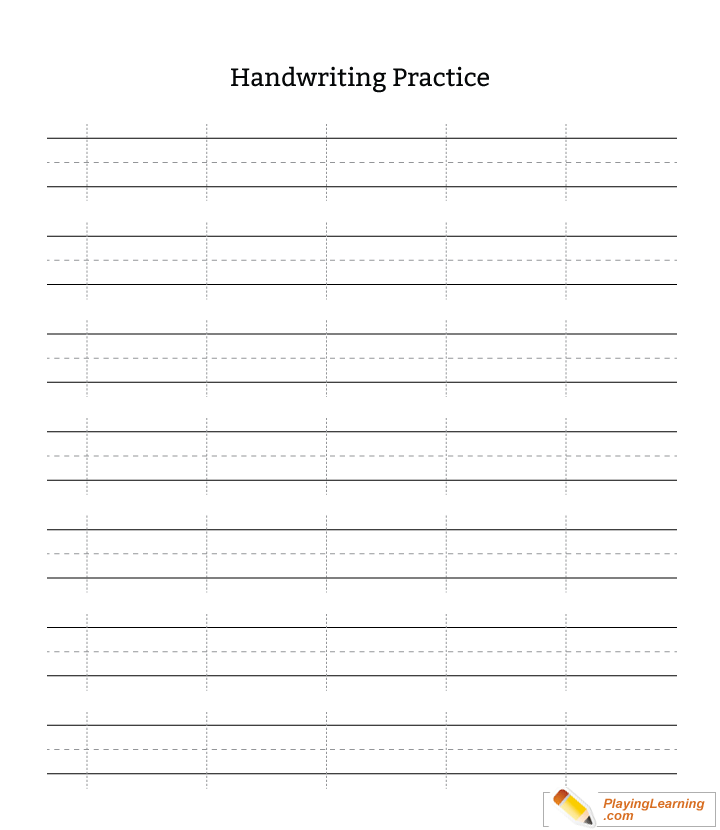 Kindergarten Handwriting Practice Blank Sheet Guideline for kids