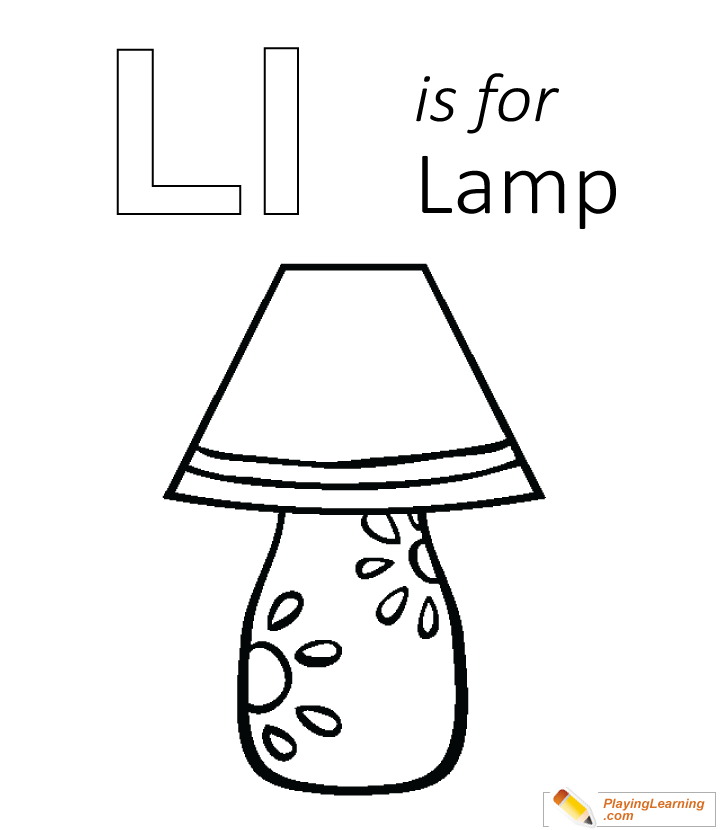 L Is For Lamp Coloring Page for kids