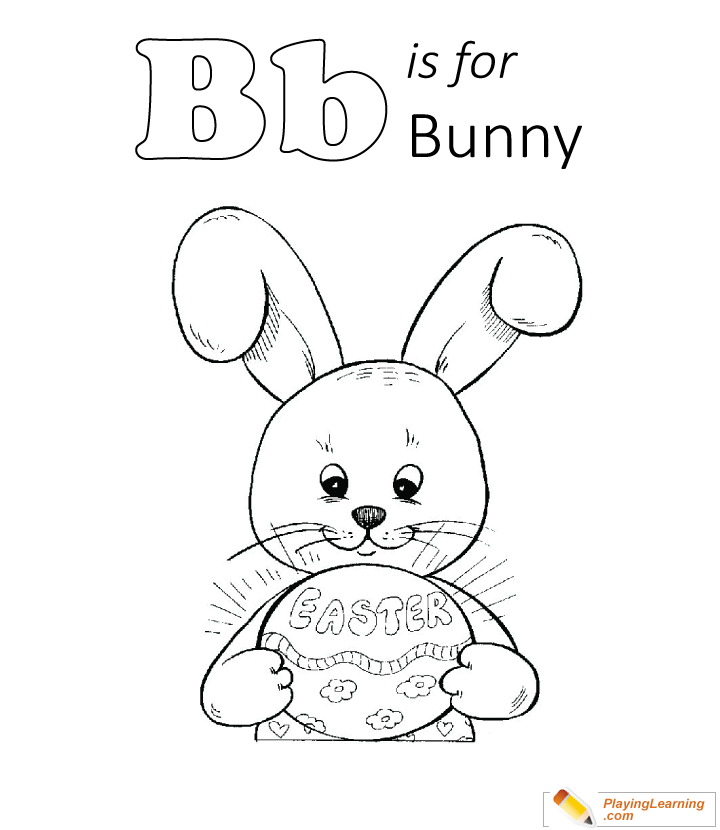 Letter B Is For Bunny Coloring Page 01 | Free Letter B Is For Bunny ...