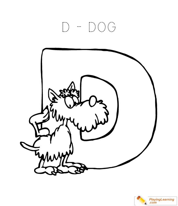 Letter D Coloring Page for kids