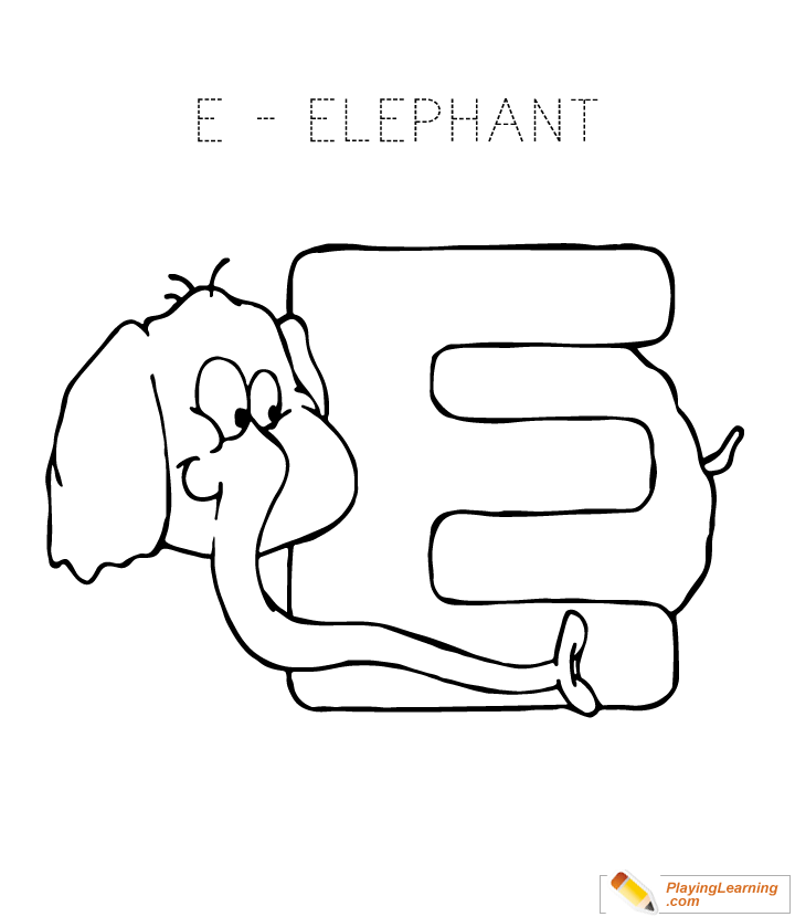 Letter E Coloring Page for kids