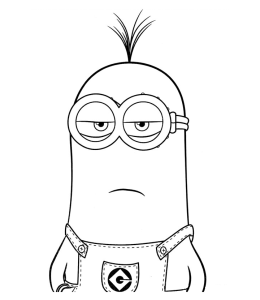 Kevin The Minion Coloring Page for kids