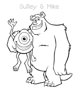 Monsters Inc Mike Wazowski & Sulley coloring image for kids