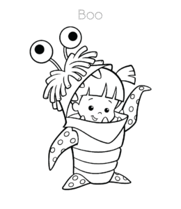 Monsters Inc Character Boo coloring image for kids