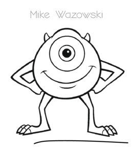 Monsters Inc Character Mike Wazowski coloring image for kids