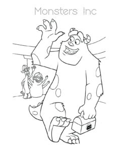 Monsters Inc Characters coloring picture for kids