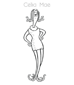 Monsters Inc Character Celia Mae coloring sheet for kids