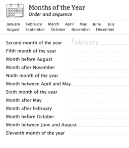 Learning twelve months of the year - order and sequence for kids