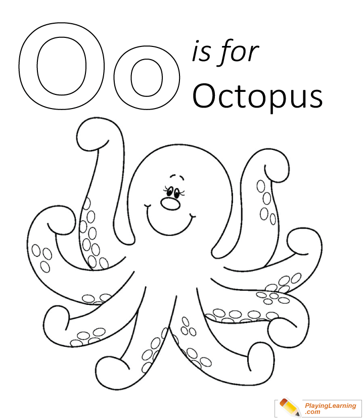 O Is For Octopus Coloring Page for kids