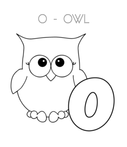 Alphabet Coloring Page - O is for Owl  for kids