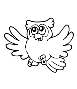 Flying Owl Coloring Page for kids