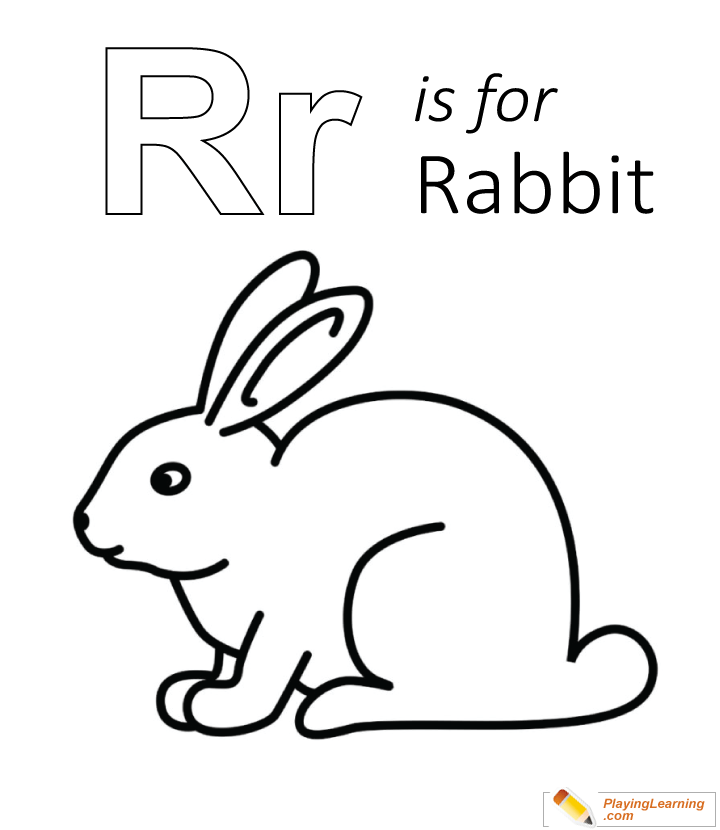 R Is For Rabbit Coloring Page for kids