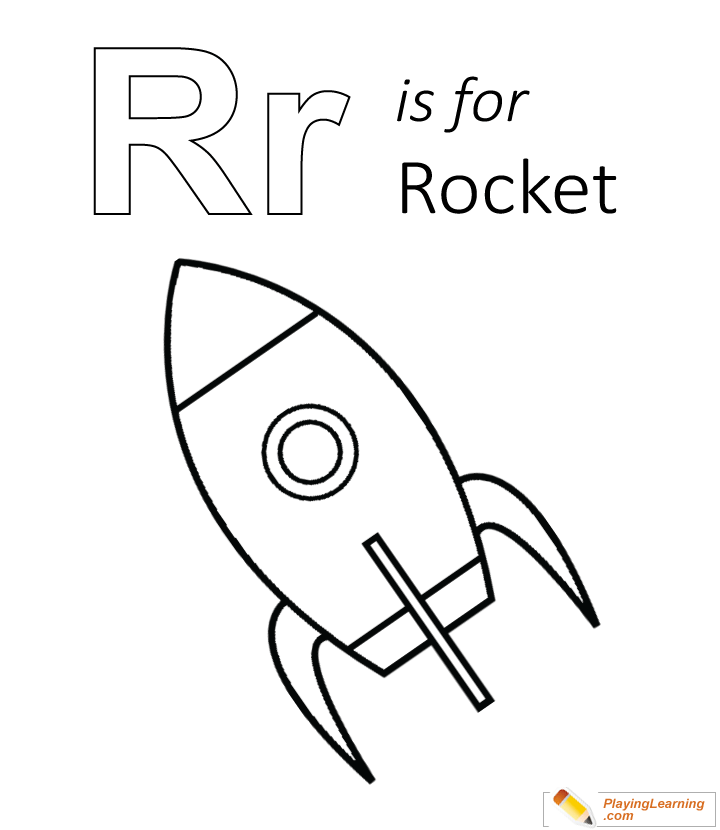 R Is For Rocket Coloring Page for kids