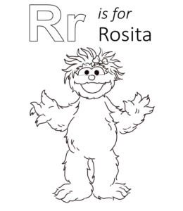 Sesame Street - R is for Rosita coloring page for kids