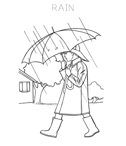 Rain Coloring Pages | Playing Learning
