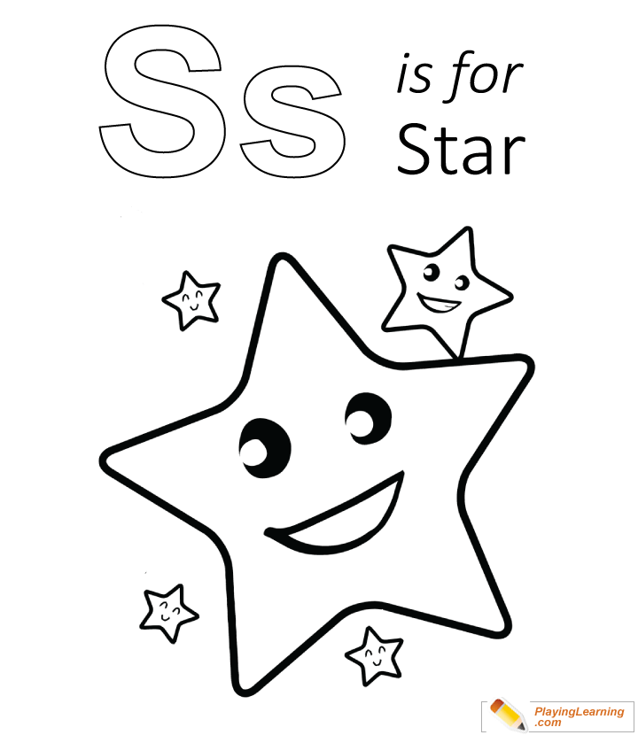 S Is For Star Coloring Page for kids