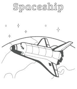 Spaceship coloring page for kids