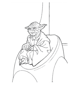 Star Wars Yoda coloring image for kids