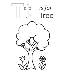 T is for Tree Printable for kids