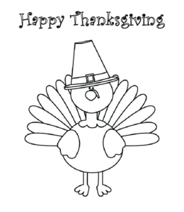 Cute turkey coloring page for kids