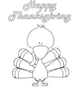 Cute Turkey coloring page for kids