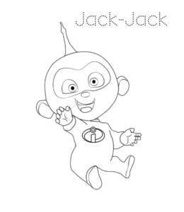 The Incredibles Jack-Jack Coloring Page 09 for kids