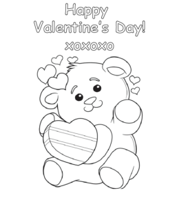 Happy Valentine's Day coloring sheet for kids