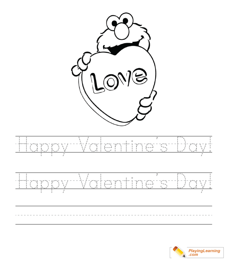 Valentine Day Writing Worksheet  for kids