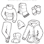 Winter Clothes Coloring page