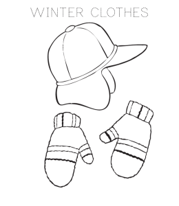Warm Clothes Coloring Page 3 for kids