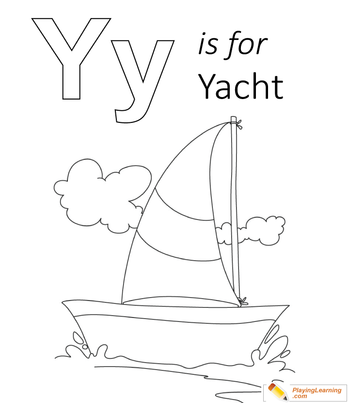 Y Is For Yacht Coloring Page for kids