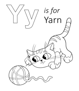 Y is for Yarn Printable for kids