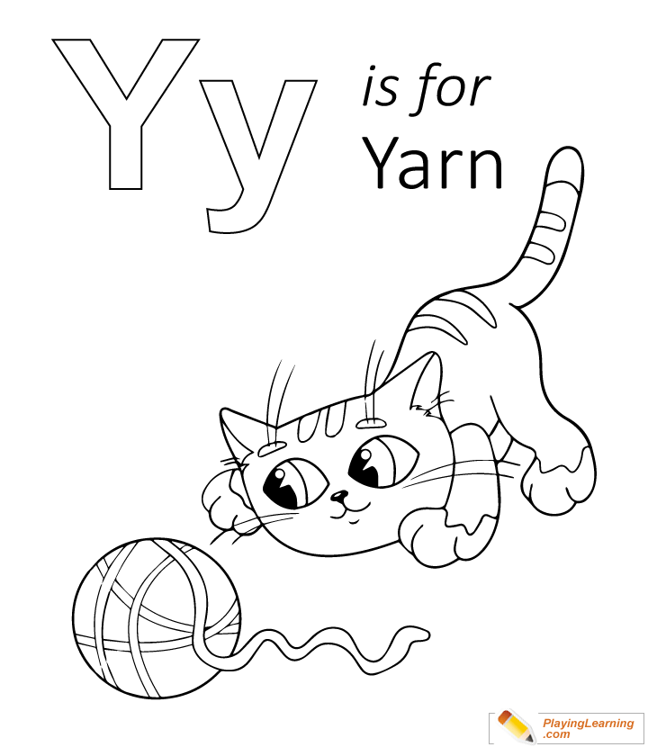 Y Is For Yarn Coloring Page for kids