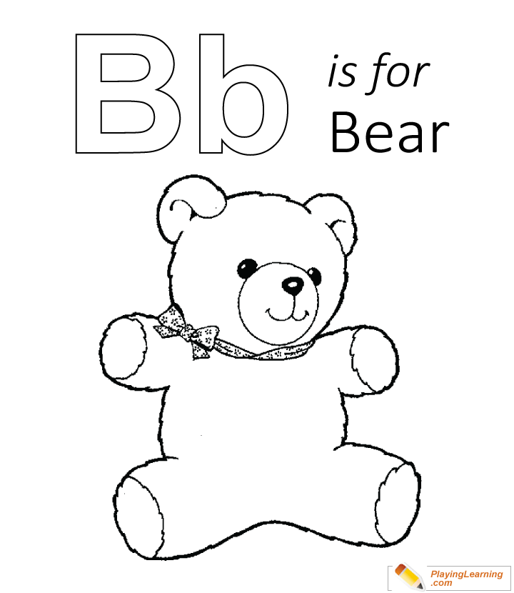 B Is For Bear Coloring Page for kids