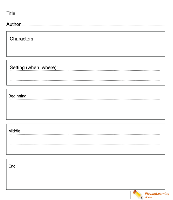 Blank Book Report Template  for kids