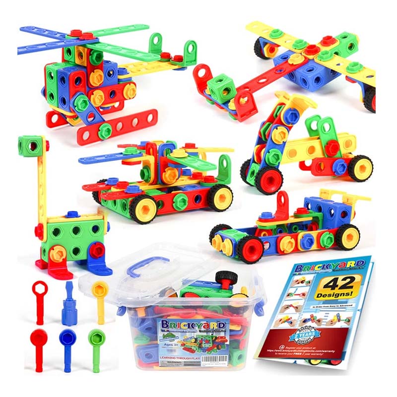 JOYIN 163 Pcs STEM Toys Kit with Electric Drill and Storage Box Set Educational Construction Engineering Building Block Creative Game Toy for Ages 3 Year Old Boys & Girls 