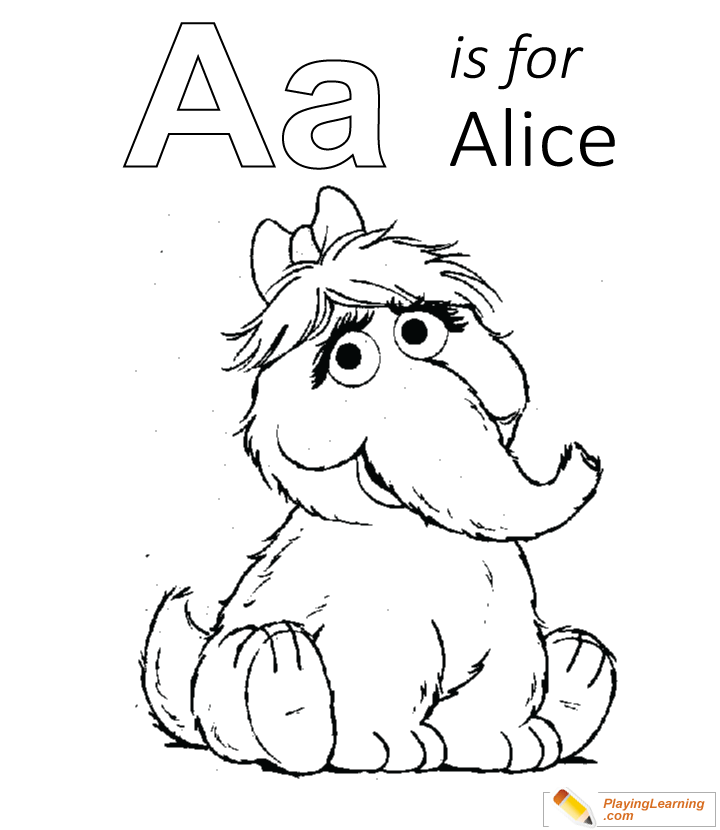 A Is For Alice Coloring Page  for kids