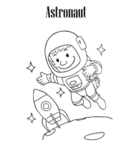 Astronaut coloring page for kids