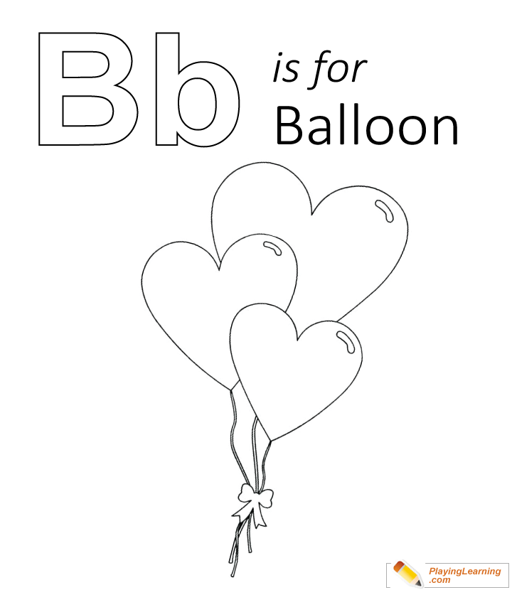 B Is For Balloon Coloring Page  for kids
