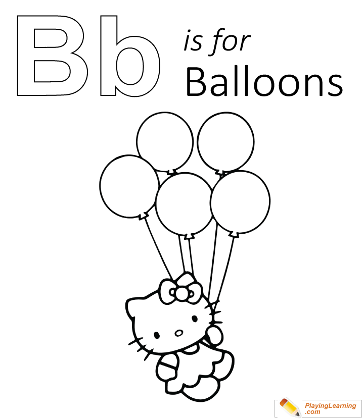 B Is For Balloon Coloring Page  for kids