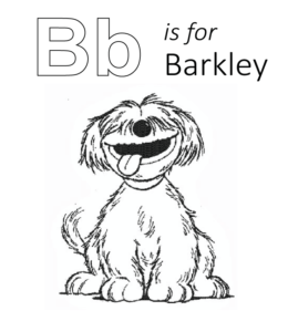 Sesame Street - B is for Barkley coloring sheet for kids