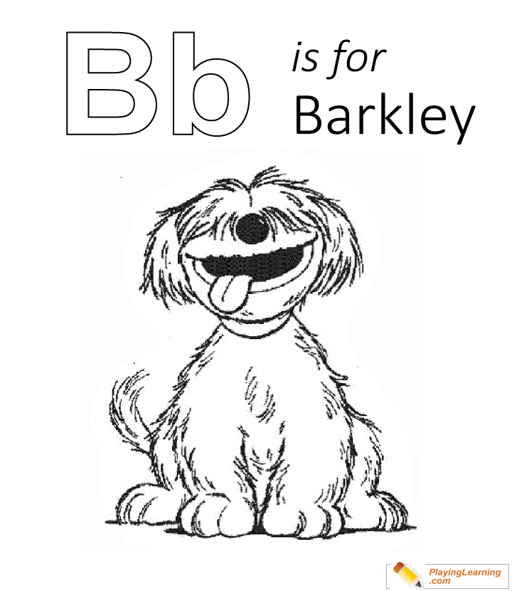 B Is For Barkley Coloring Page  for kids