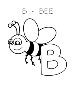 Alphabet Coloring Page - B is for Bee  for kids