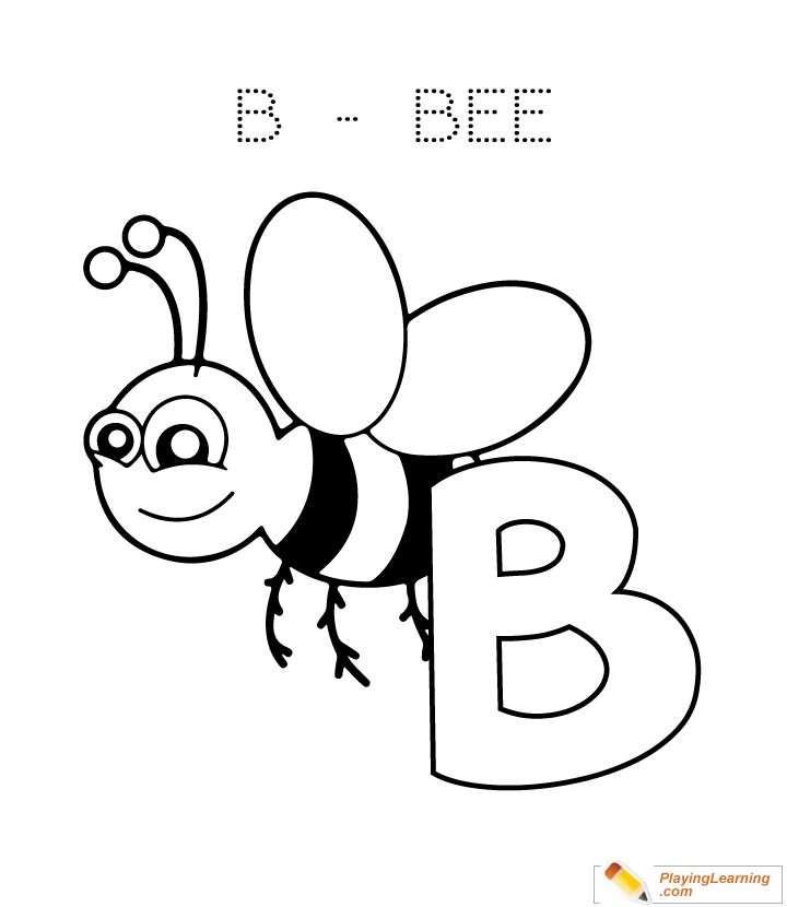 B Is For Bee Coloring Page | Free B Is For Bee Coloring Page