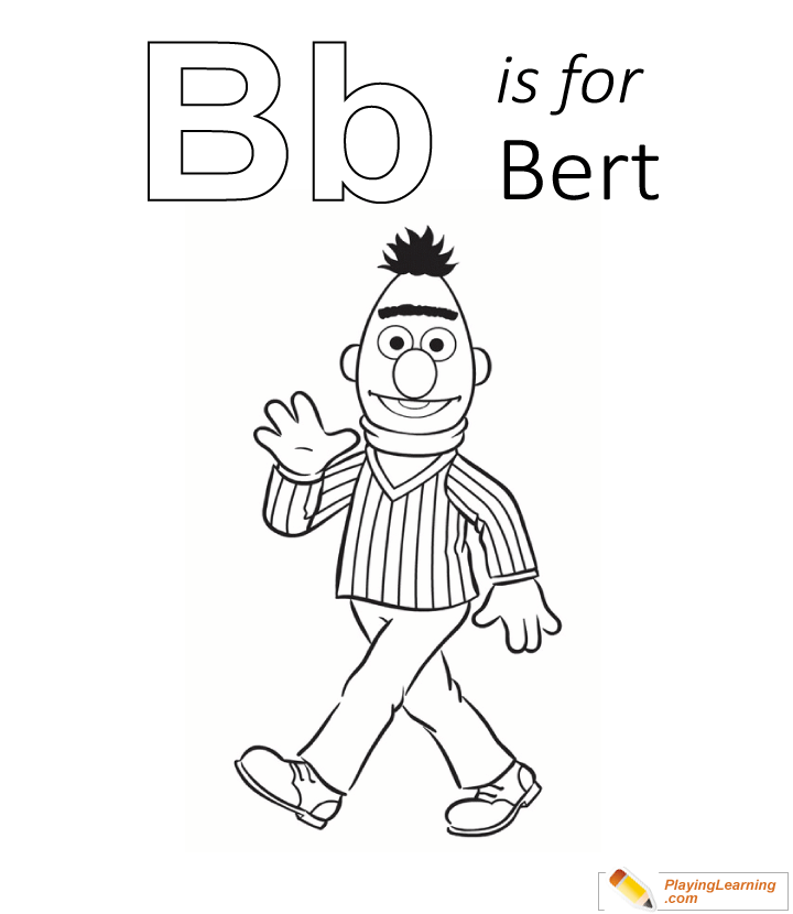 B Is For Bert Coloring Page  for kids